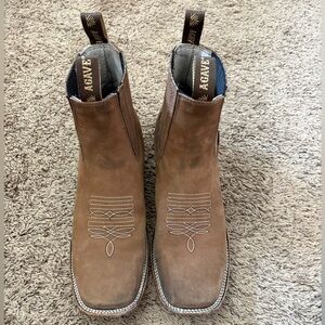 Men’s Agave Suede Chelsea Western Ankle Boot Square Toe 11D